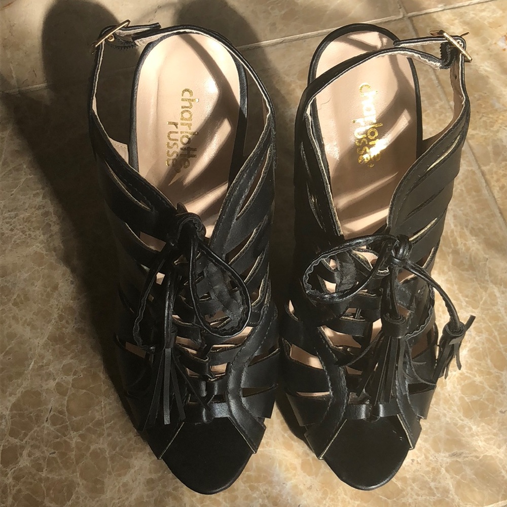 Black Heels With Tie